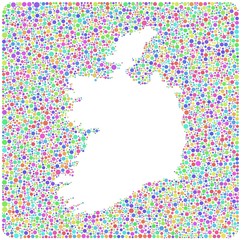 Isolated map of Ireland into a square icon