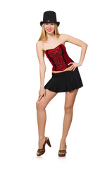 Fototapeta premium Woman magician isolated on white