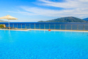 Swimming pool on coast of Kefalonia island, Greece