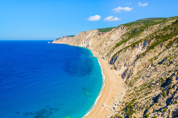 Obraz premium View of Amos beach from high cliff, Kefalonia island, Greece