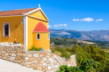 Fototapeta premium Small Greek church in mountain area of Kefalonia island, Greece