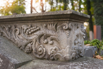 Decorative element stone, the work of sculptor