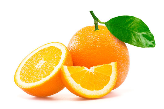 Orange over white background