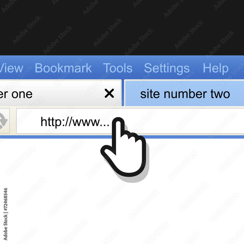 Poster Opened browser window template with the cursor
