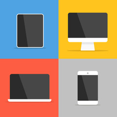 Different modern personal gadgets. Flat design