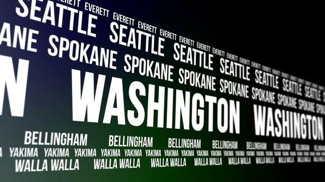 Washington State and Major Cities Scrolling Banner