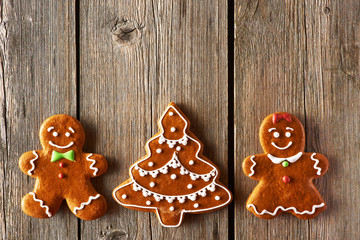 Christmas gingerbread couple and tree cookies