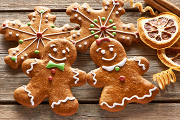 Christmas homemade gingerbread couple cookies