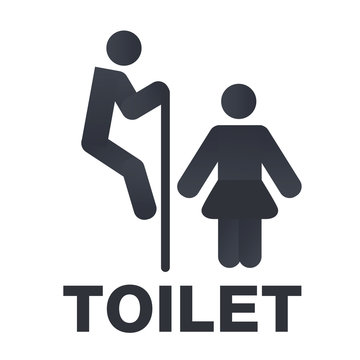 WC sign, toilet signboard, joke vector