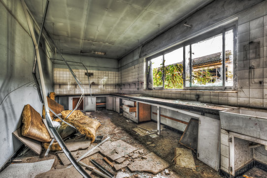 Abandoned laboratory in a derelict factory