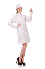 Woman doctor isolated on the white