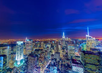Fotobehang Famous skyscrapers of New York at night © Elnur