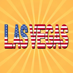 Las Vegas flag text with sunburst illustration
