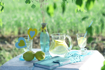 homemade lemonade on the table