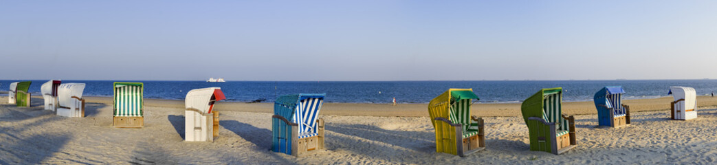 Strandkorb Panorama am Strand