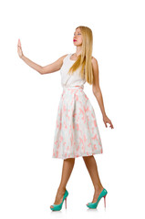 Woman isolated on the white background