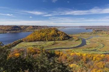 Rolgordijnen Mississippi rivier in de herfst © johnsroad7
