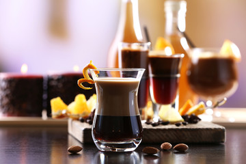 Espresso cocktail served on table