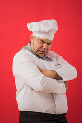 Portrait of caucasian man with chef uniform