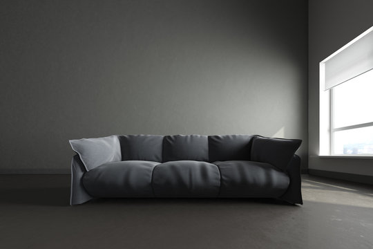 3d render of  gray room
