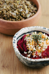 Cooked Lentils and Beetroot Salad