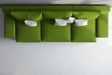 3d render ofgreen couch