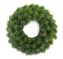 Decorative Christmas wreath isolated on white