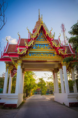 Golden gate of buddhist monasyery in Samui, Thailand