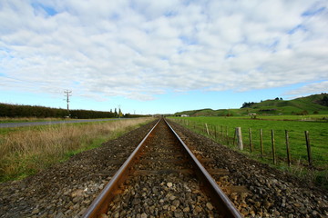 Fototapeta na wymiar Railway track at the countryside