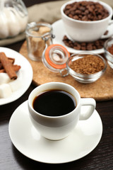 Fresh coffee with several ingredients