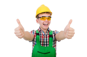 Industrial worker isolated on the white background