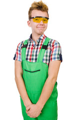 Industrial worker isolated on the white background