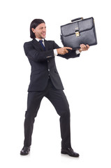 Young businessman isolated on the white background