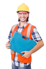 Industrial worker isolated on the white background