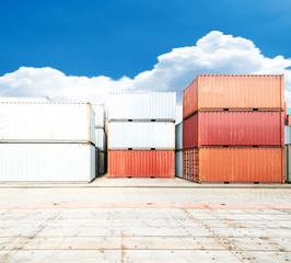 Stack of Cargo Containers at the docks