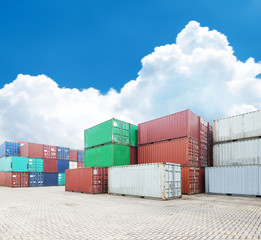 Stack of Cargo Containers at the docks
