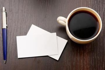 coffee and business card
