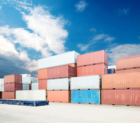 Stack of Cargo Containers at the docks