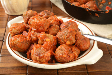Bowl of Italian meatballs
