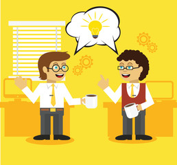 Business life. Good idea. Team management