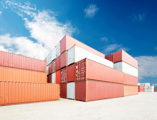 Fototapeta premium Stack of Cargo Containers at the docks