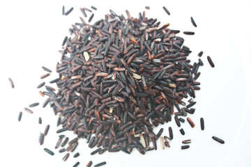 Purple Rice on the White Background