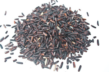 Purple Rice on the White Background