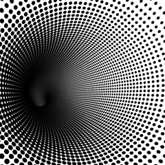 vortex tunnel in halftone black and white