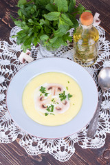 Creamy Mushroom Soup with fresh herbs