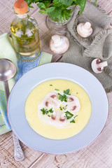 Creamy Mushroom Soup with fresh herbs