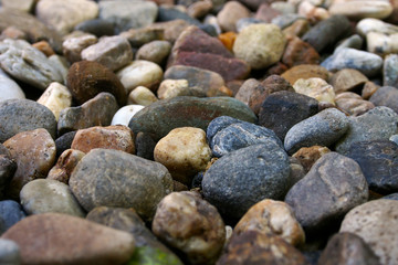 Background of gravel in a garden