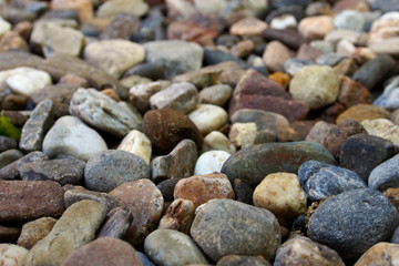 Background of gravel in a garden