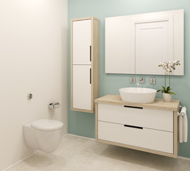 Naklejka na ściany i meble Modern bathroom interior.