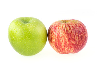 apple fruit with water drops isolated on white background